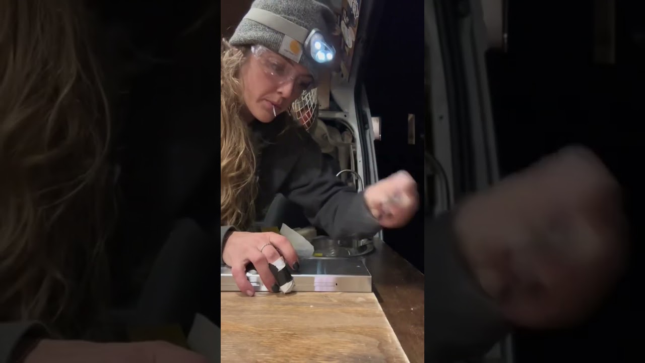 TINY Wood Stove in VAN 🔥🚐 Full video will be live in one week! #offgrid #tinyhouse #vanlife