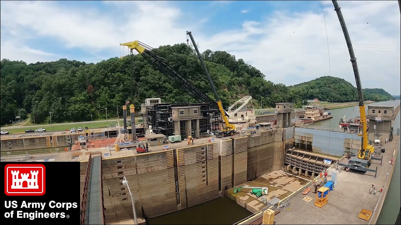 Cannelton Miter Gate Replacement - Gate Timelapse