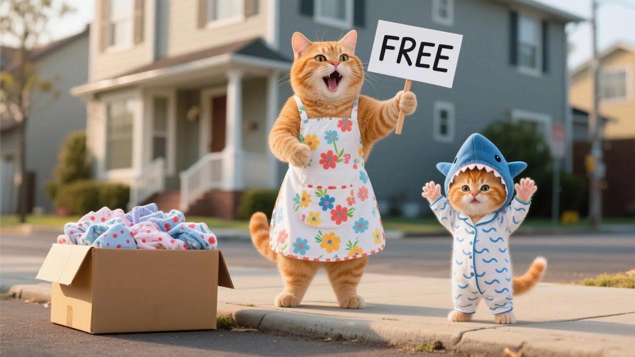 Ginger Kitten And Mama Cat Share Warm Clothes With Homeless Cats 👕🐱🐾