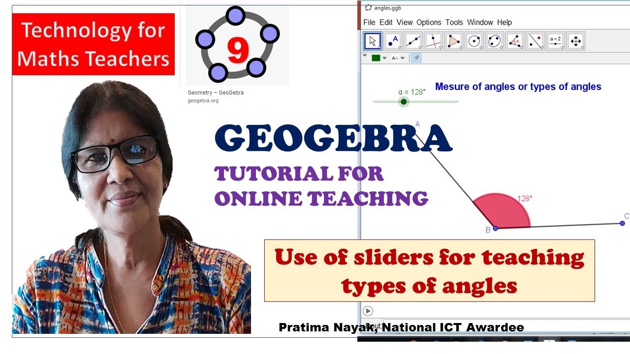 HOW TO USE TEACHING AIDS IN MATHS FOR ONLINE TEACHING | GEOGEBRA TUTORIAL 9 | TEACHING ANGLES |