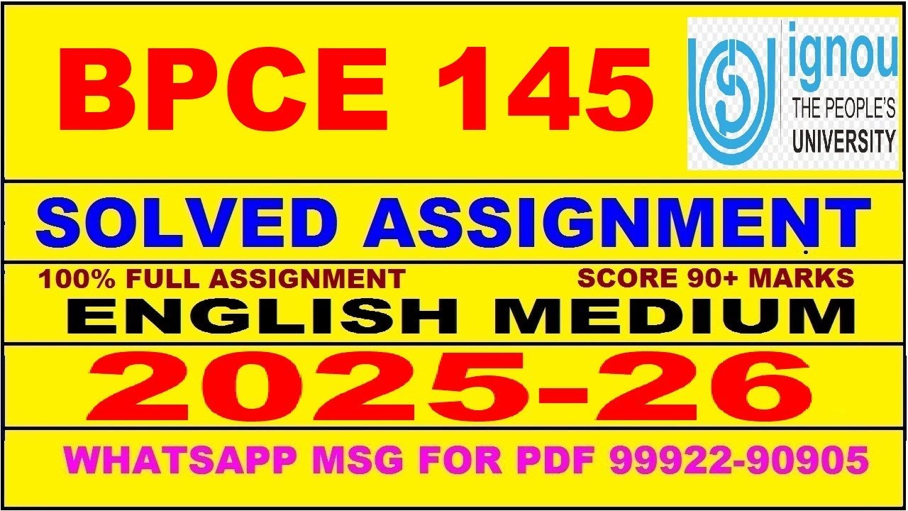 BPCE 145 solved assignment 2025-26 in English || bpce 145 solved assignment 2026 || bpce145 2025-26