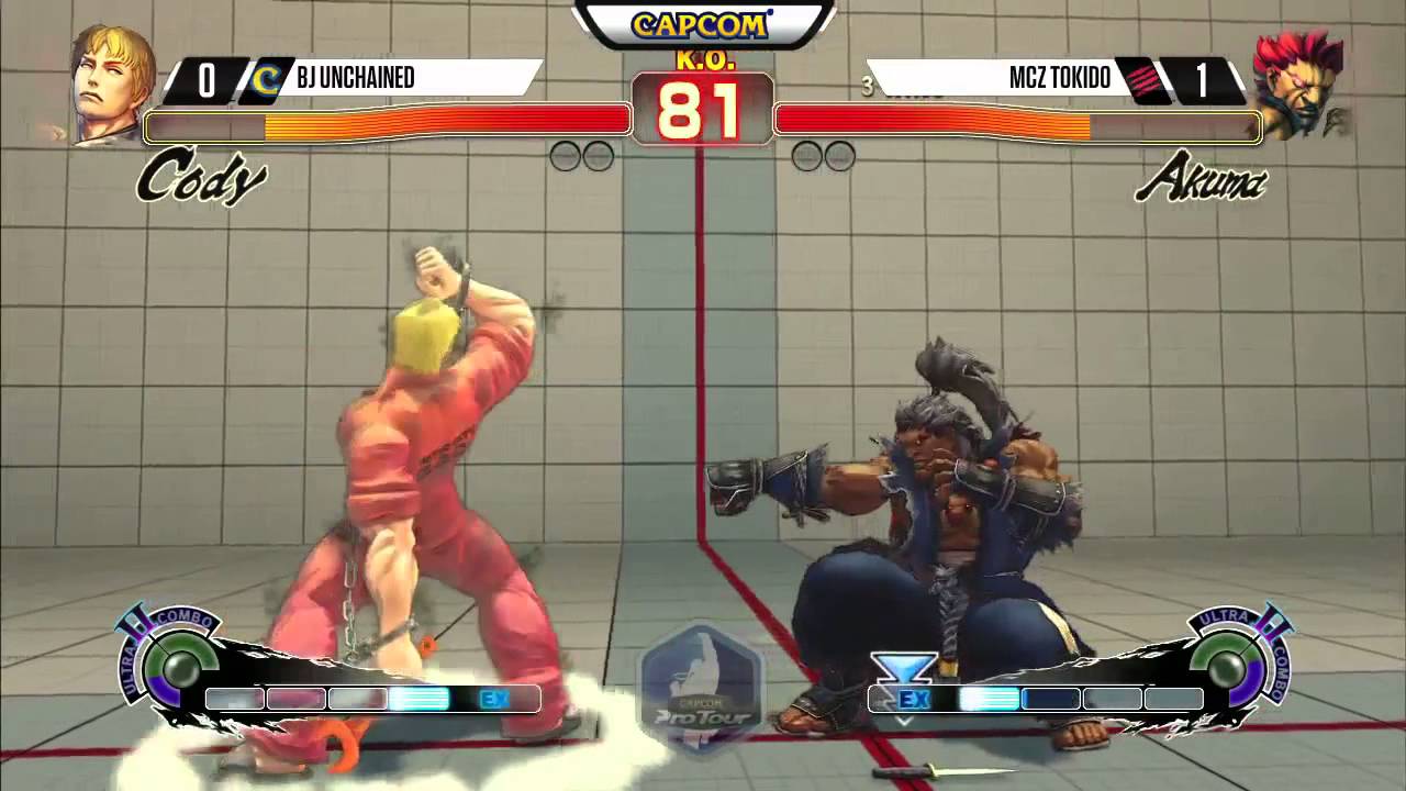BJ Unchained (Cody) vs Tokido (Akuma) - Final Round 18 USF4 - 720p 60fps