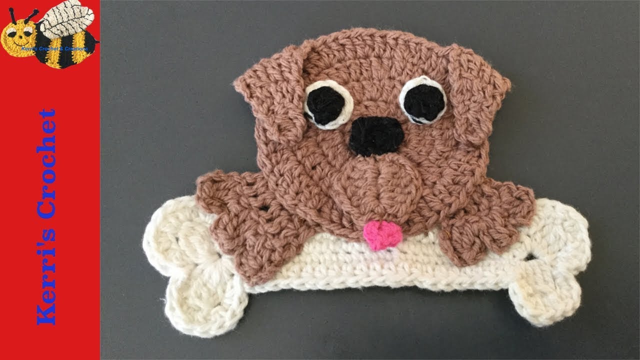 Урок вязания крючком Appliqué - Как сделать собаку крючком с костью