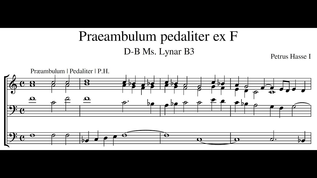 Peter Hasse I – Praeambulum pedaliter ex F