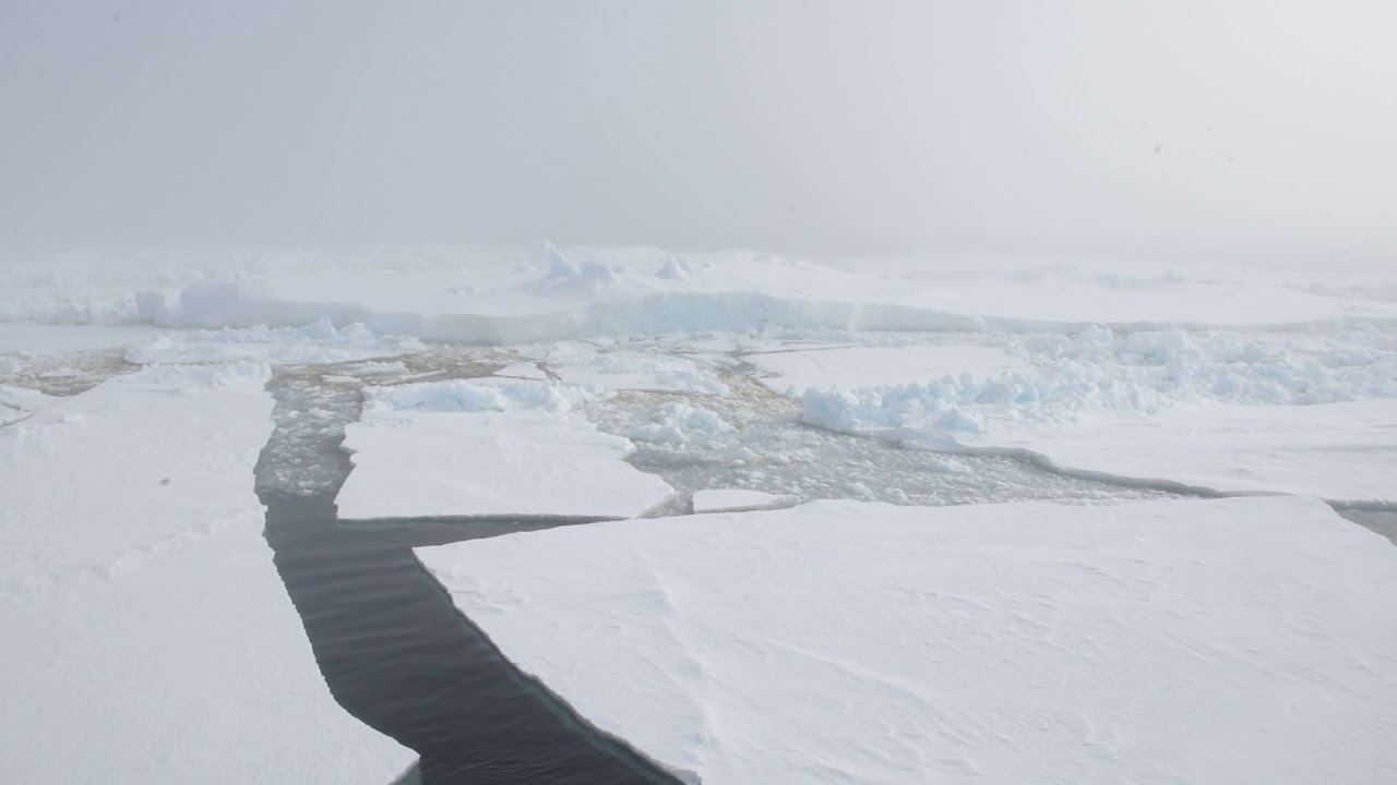 Icebreaker breaking Weddell Sea ice