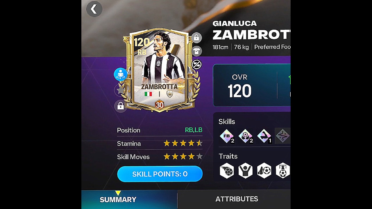 Best LB & RB : Zambrotta 💥 #fcmobile