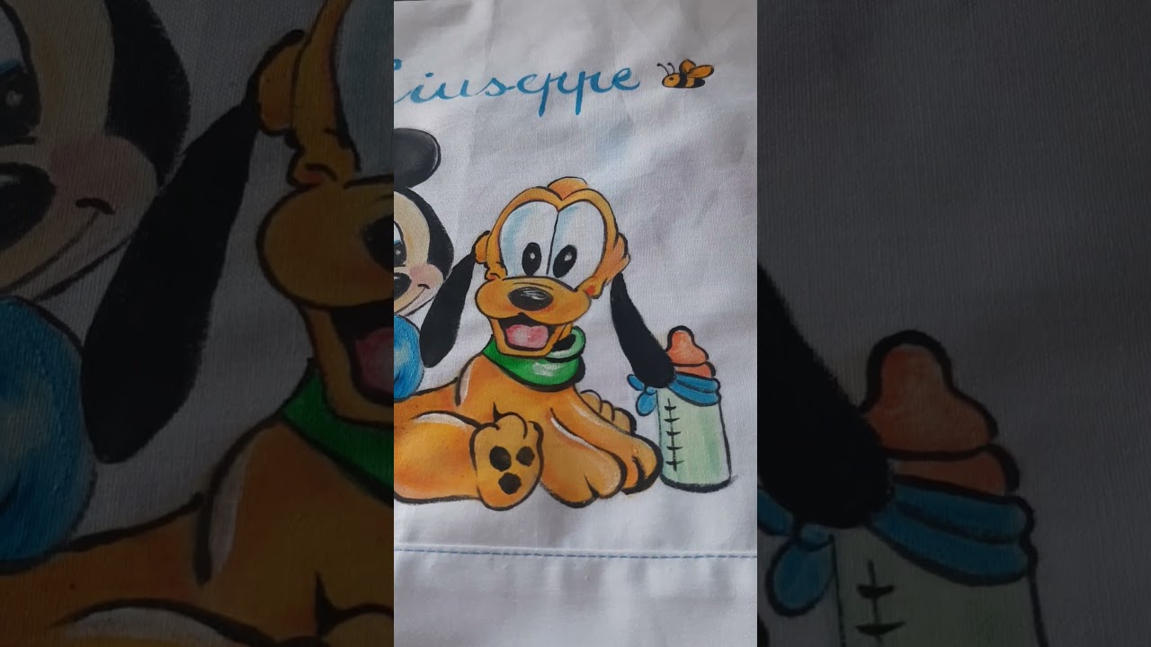 Corredino nascita dipinto a mano Topolino #corredino  #dipintoamano  #neonato #topolino #pluto