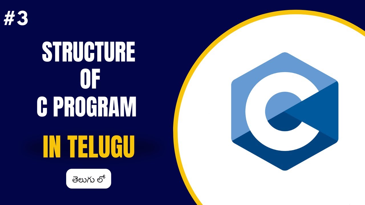Structure of C program in Telugu | Learn C language full course in Telugu | tutorial in Telugu #3