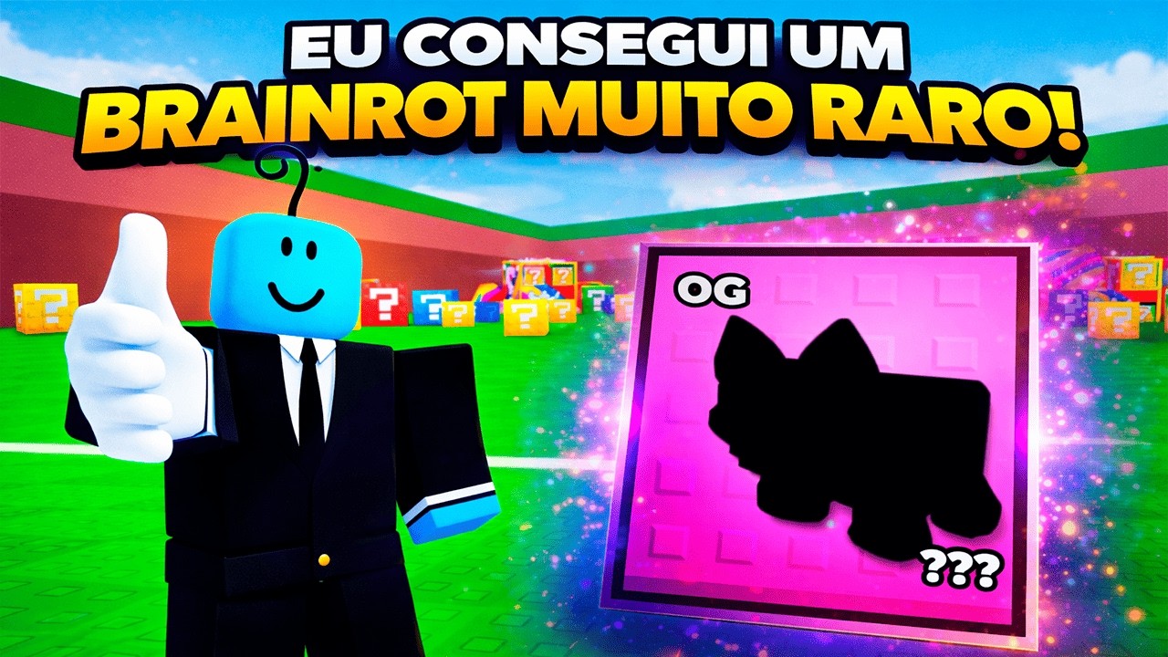BRAINROT MUITO RARO no Quebre um Bloco da Sorte (Roblox)
