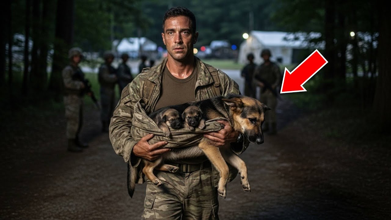 Marine rettet sterbenden Schäferhund und ihr Junges  Was dann geschah, ist ein wahres Wunder