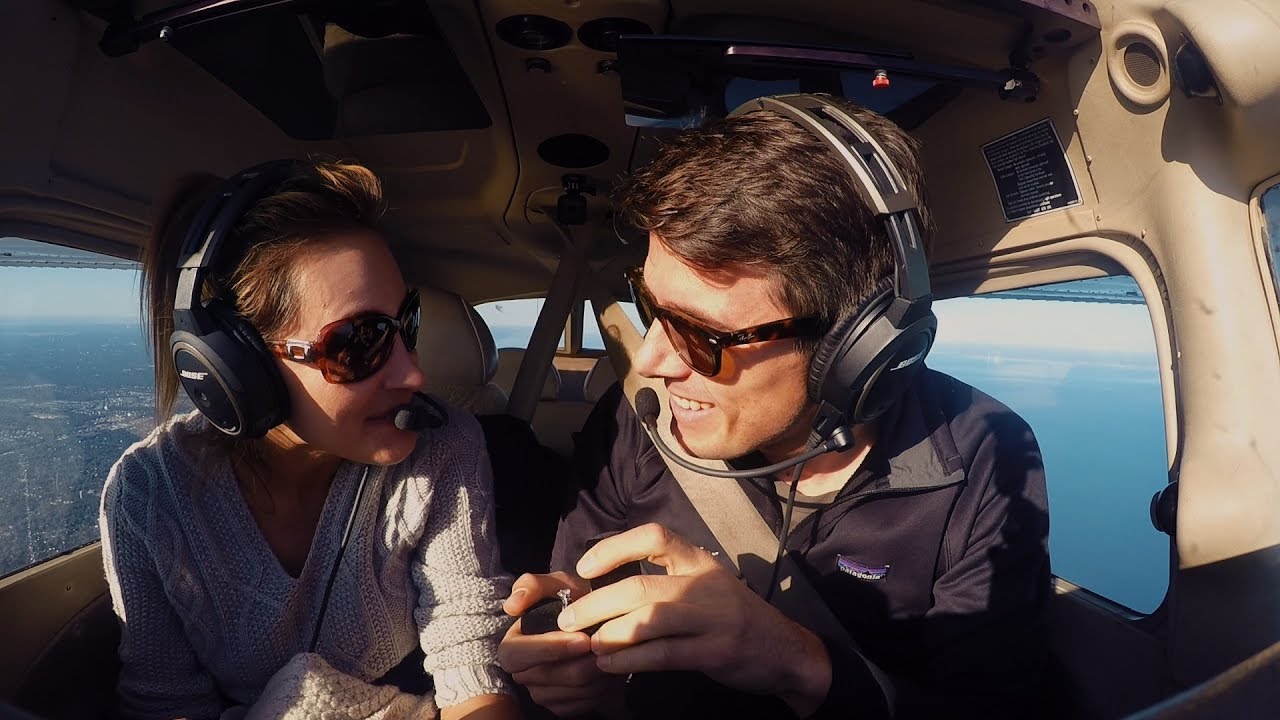 Inflight Marriage Proposal - Sign on the Side of an Airplane
