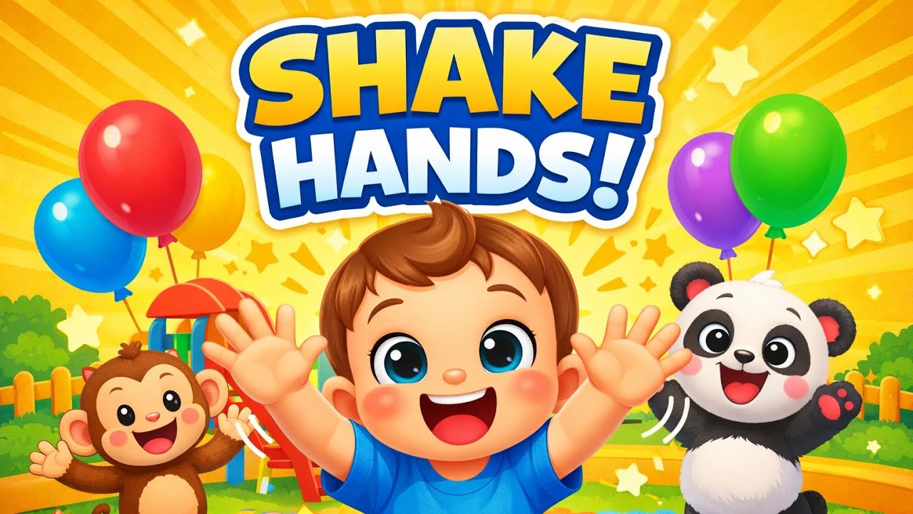 Shake Your Hands Song 👋 | Action Song for Kids | Baby & Toddler Rhymes