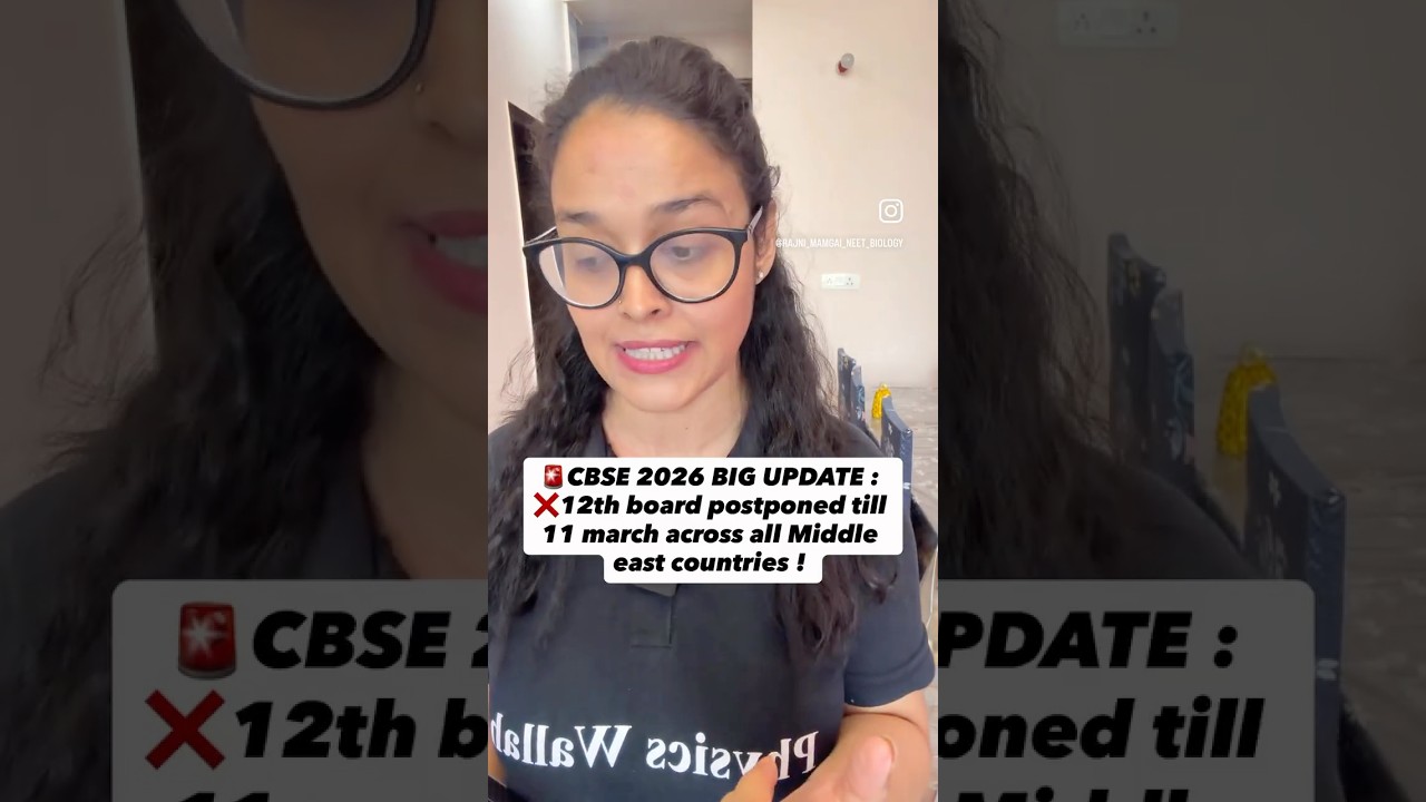 CBSE BOARD 2026 postponed for 12th and cancelled for 10th Across middle east #cbseboardexam
