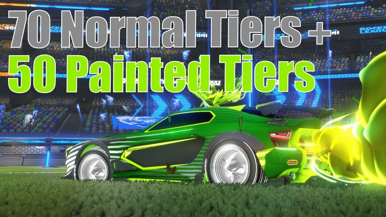 Unlocking All 70 Rocket Pass Tiers + 50 Painted Tiers (3 WHITE WHEELS!!!)