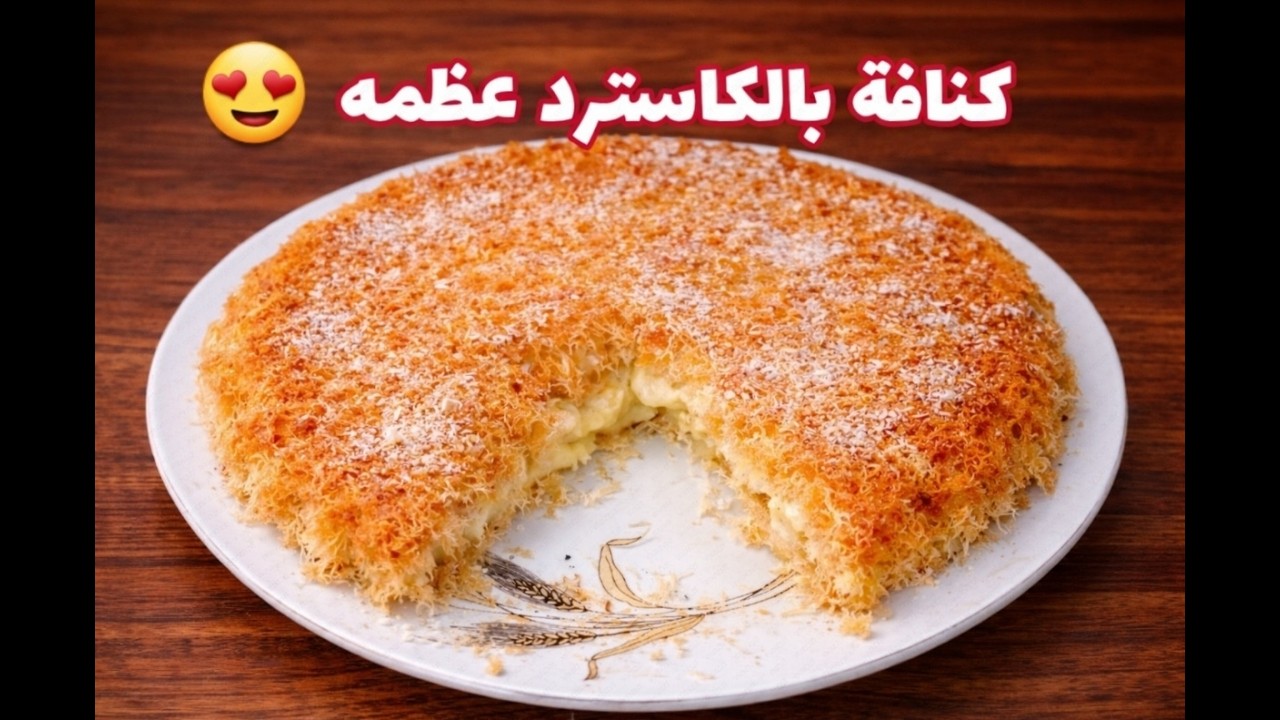 سر قرمشة الكنافة بالكاسترد وطعمها المظبوط 👌🧡
