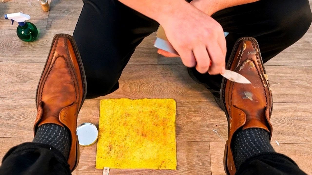 Shoe shine with awesome ASMR sounds