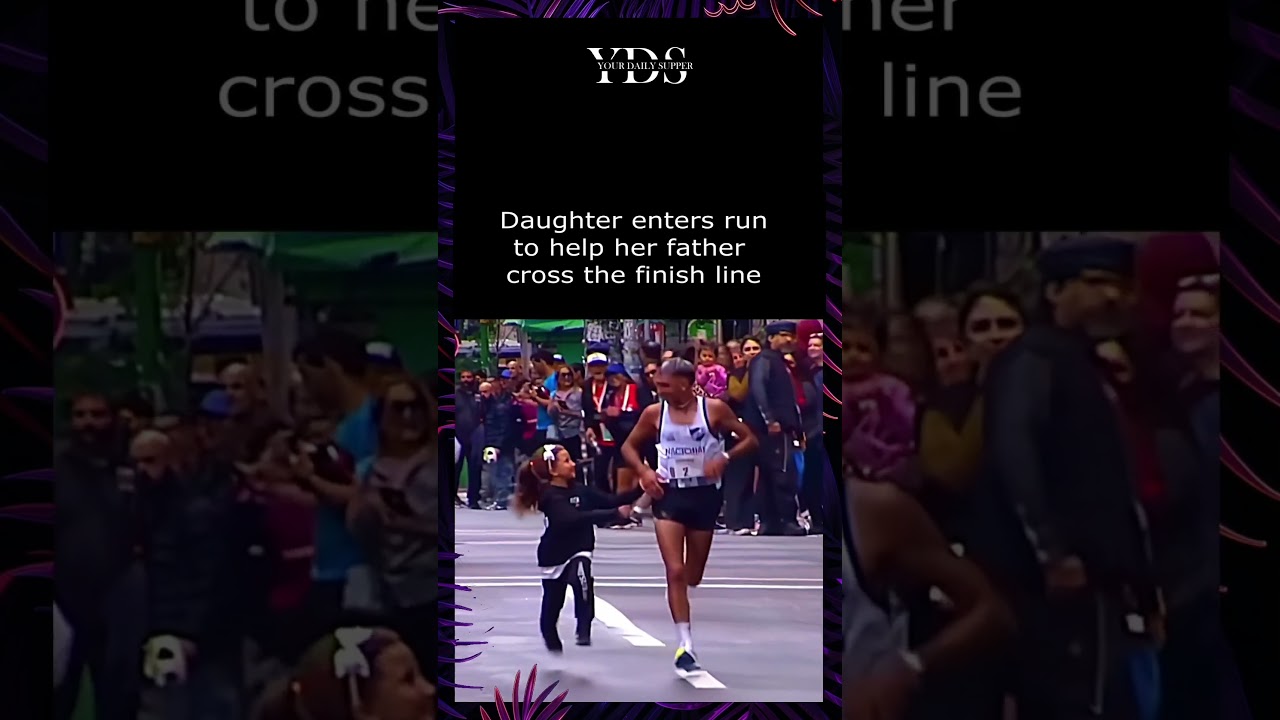 Daughter Helps Father CROSS the Finish Line!