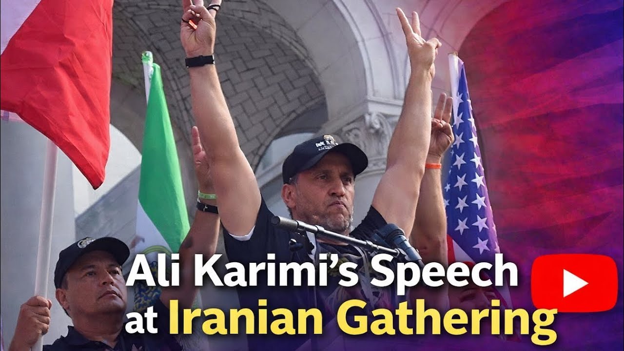 Ali Karimi's Speech at Iranian Gathering in Front of Los Angeles City Hall,Sunday, January 18