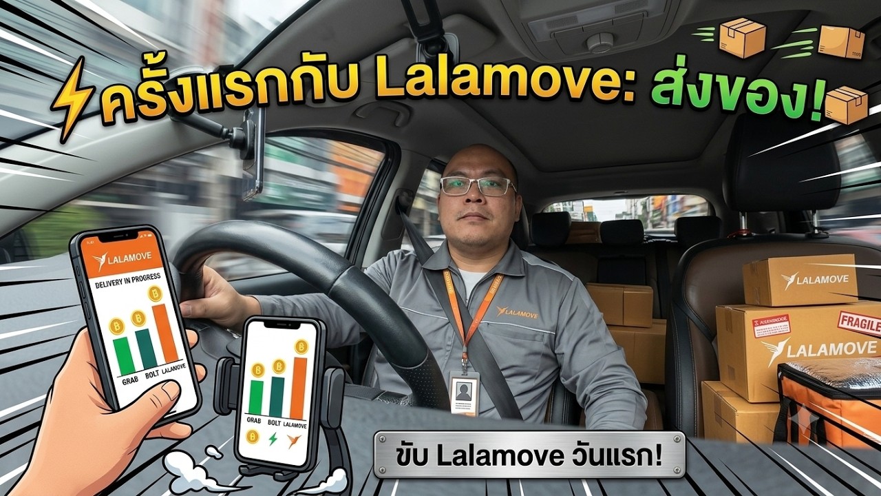 🚚 ครั้งแรกกับ Lalamove: ประสบการณ์ขับส่งของ มือใหม่: ขับ Lalamove วันแรก #lalamove #grabexpress