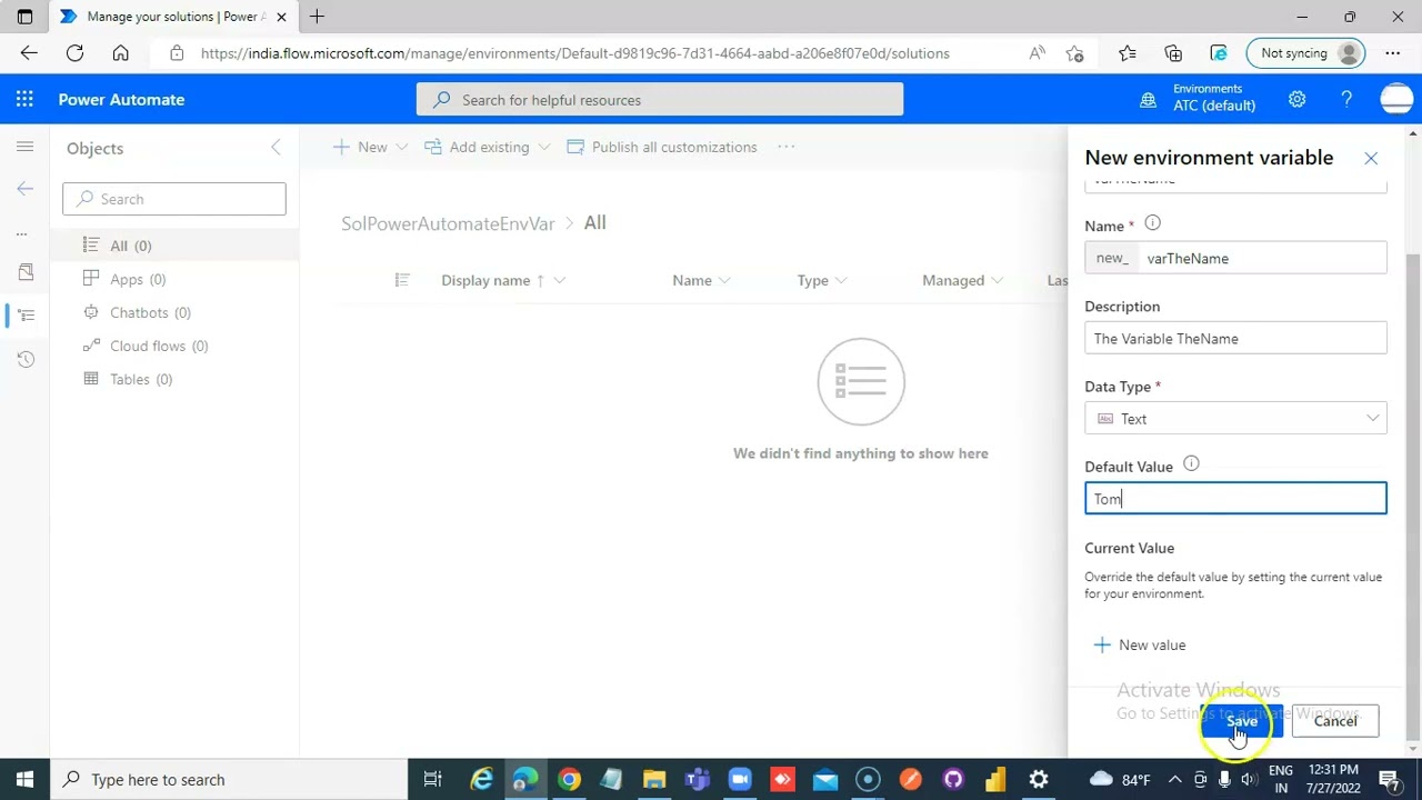 Lesson41- Environment Variable - Power Automate 1000 Videos