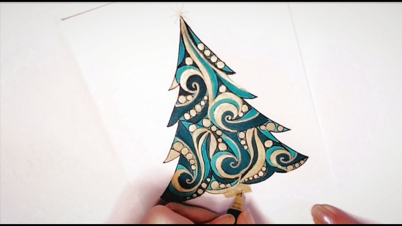 Christmas tree drawing for beginners ⭐ Zentangle Christmas tree idea  ⭐ Zenart