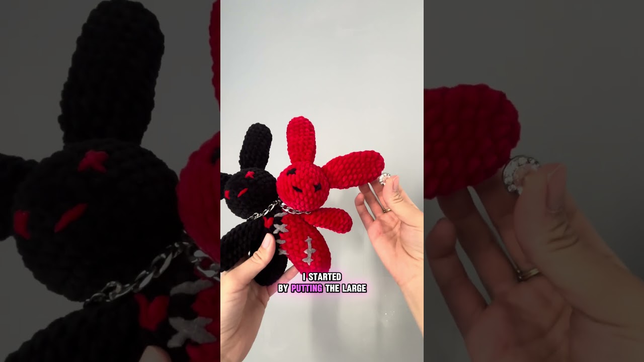 Glow up time for Mr. Bunny 🐰✨ I might love dressing up plushies more than crocheting 😅 #crochet