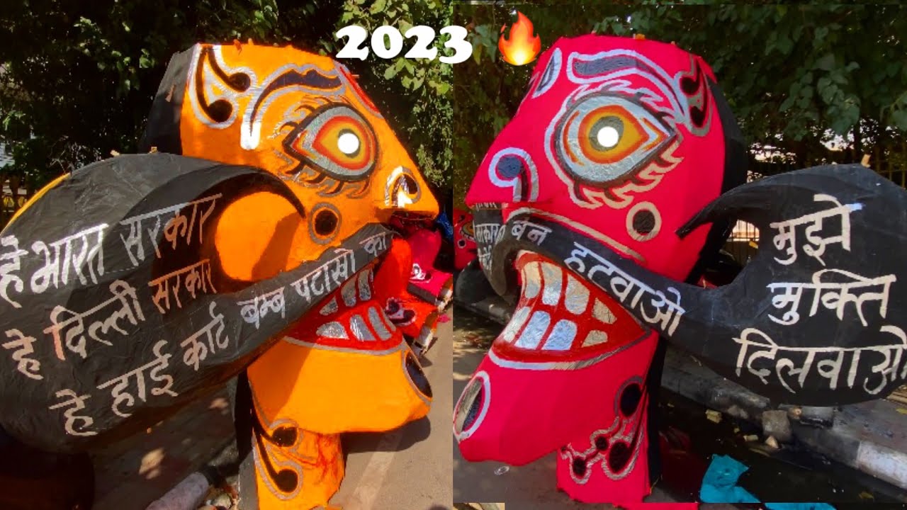Ravan market 2023 | दिल्ली सबसे बड़े रावण तैयार हो गए 😱| Ravan making 2023 | cheapest Ravan market