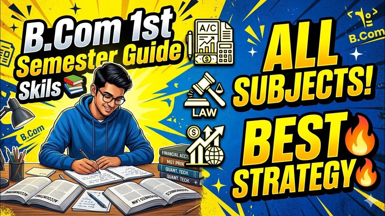 B.Com 1st Semester &ndash; All Subjects + Strategy 📚 (Full Guide 💯)