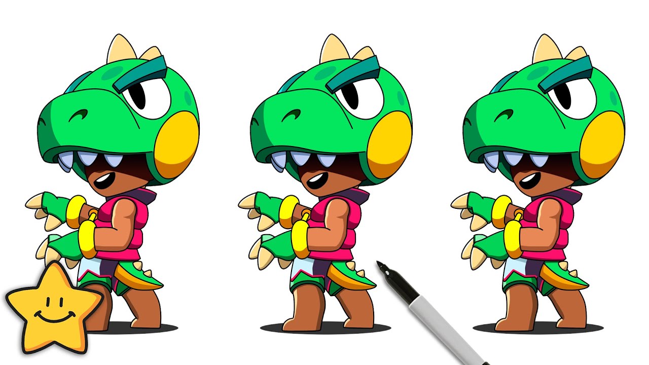 How To Draw Dino Leon 🐱‍🐉 | Brawl Stars | New Skin | Jurassic Splash