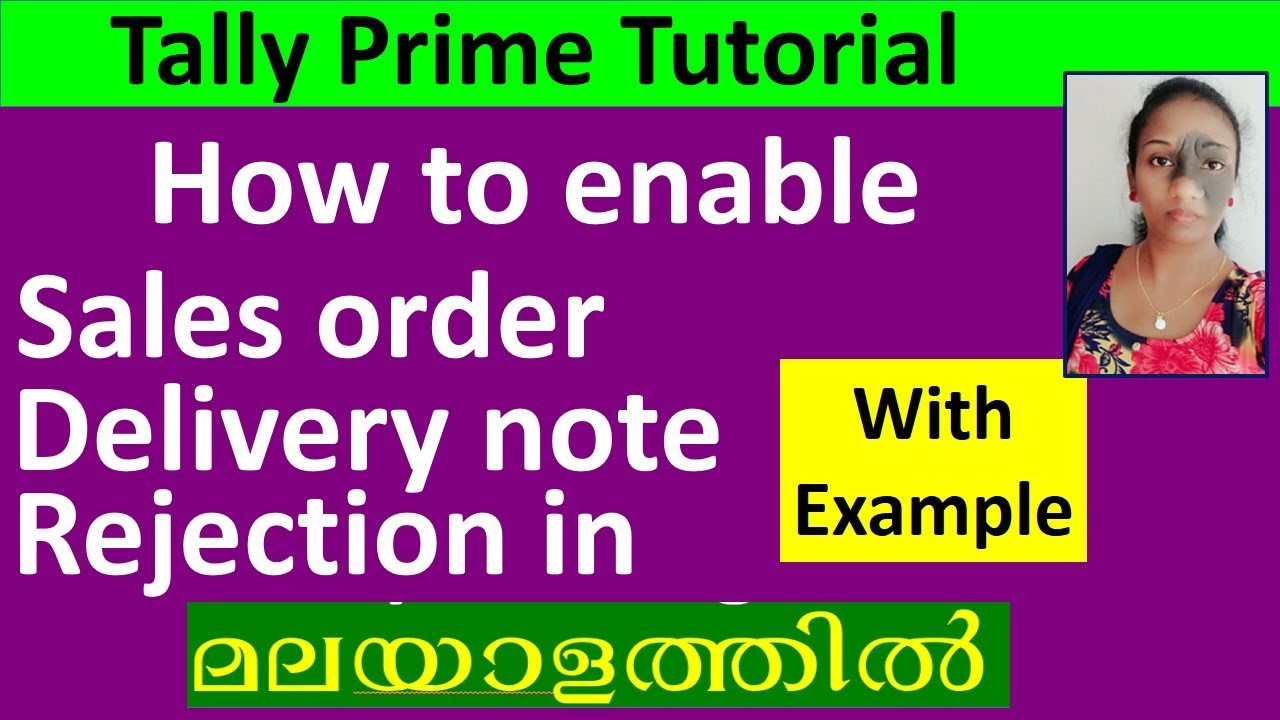 sales order process in Tally prime in malayalam