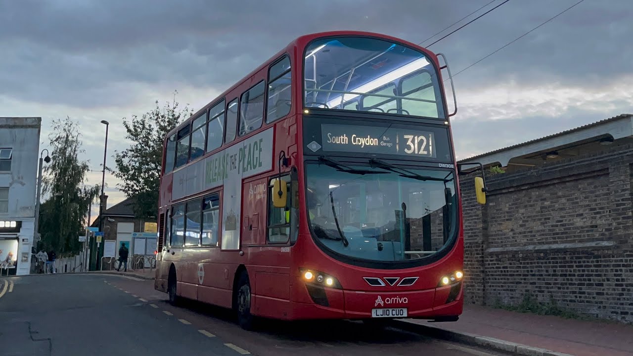 FRV. Arriva London Route 312. South Croydon, Bus Garage - Norwood Junction. DW308 (LJ10 CUO)