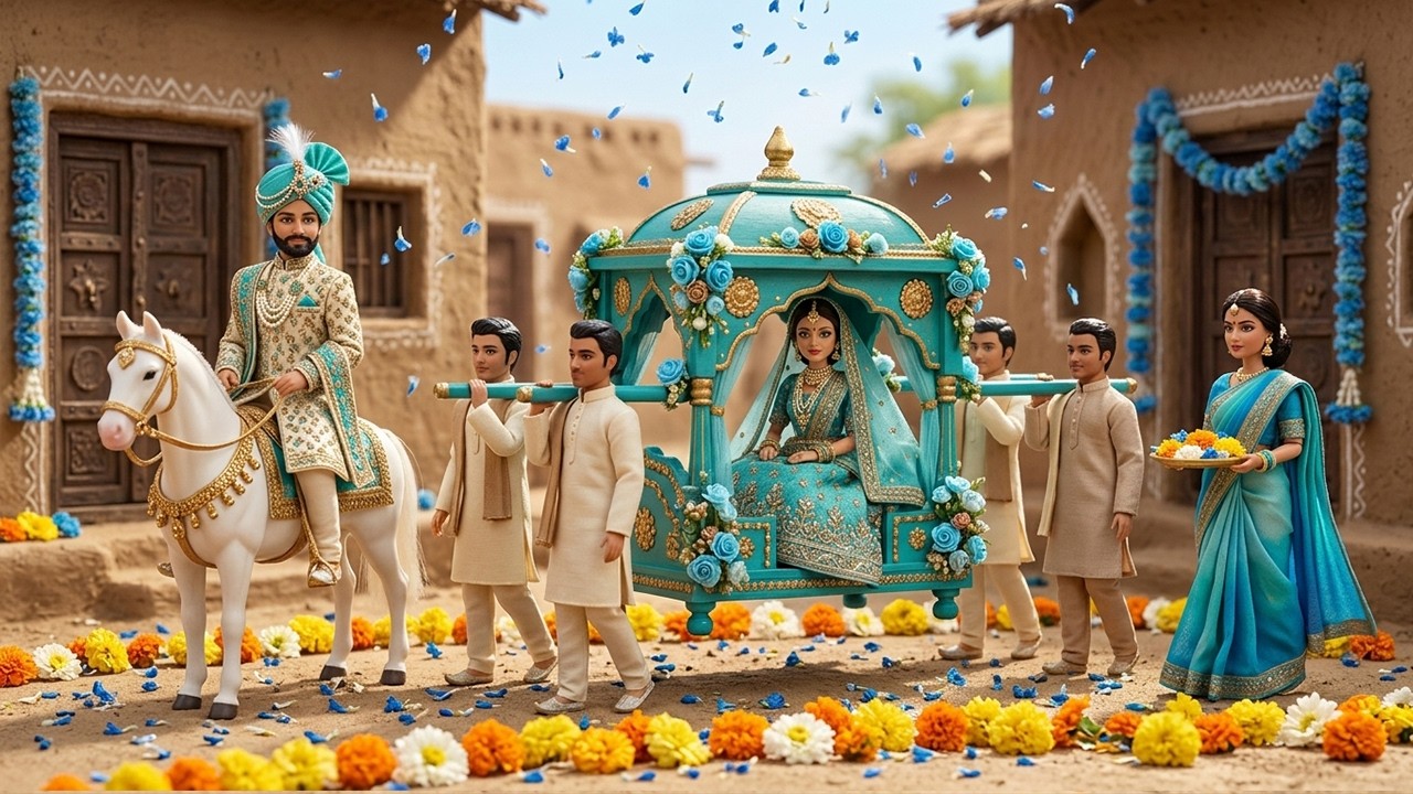 💍🌸Miniature Doll Tiny Indian Wedding Ceremony | Traditional Village Bride Story