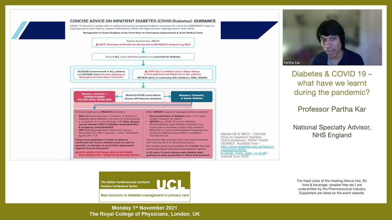 Professor Partha Kar - Diabetes & COVID 19 – what have we learnt during the pandemic?