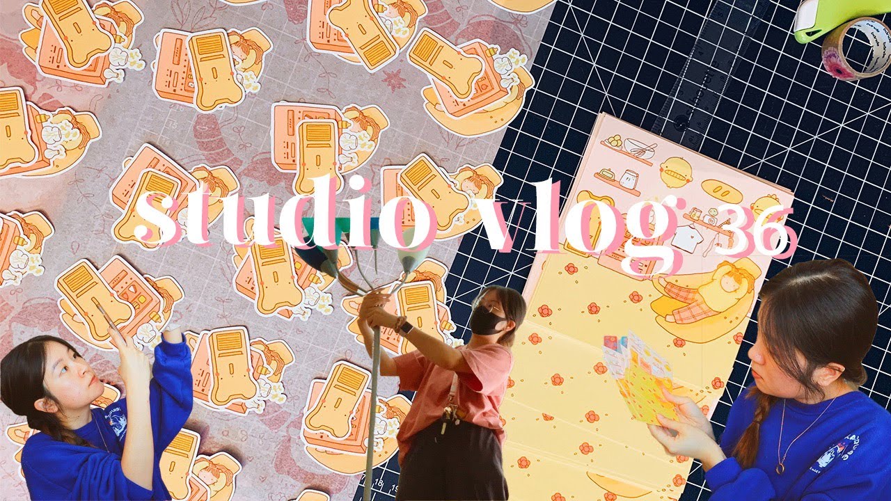 🎨 studio vlog 36: packing patreon mail ✉️ , drawing april away ✏️, and moving! 📦