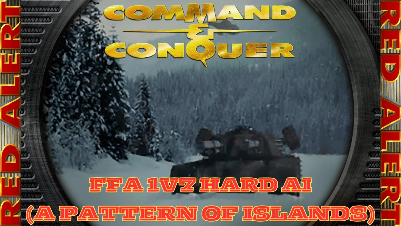 Command And Conquer Red Alert Skirmish FFA 1V7 Hard (A Pattern Of Islands) RTS Soviet Gameplay PC