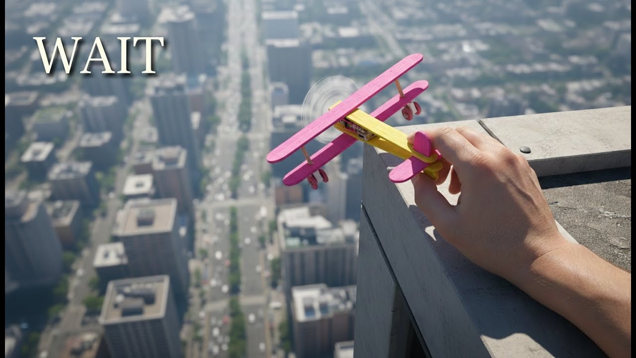 FLYING Plane DIY! ONLY Popsicle Sticks & $0.3 Motor 🤯