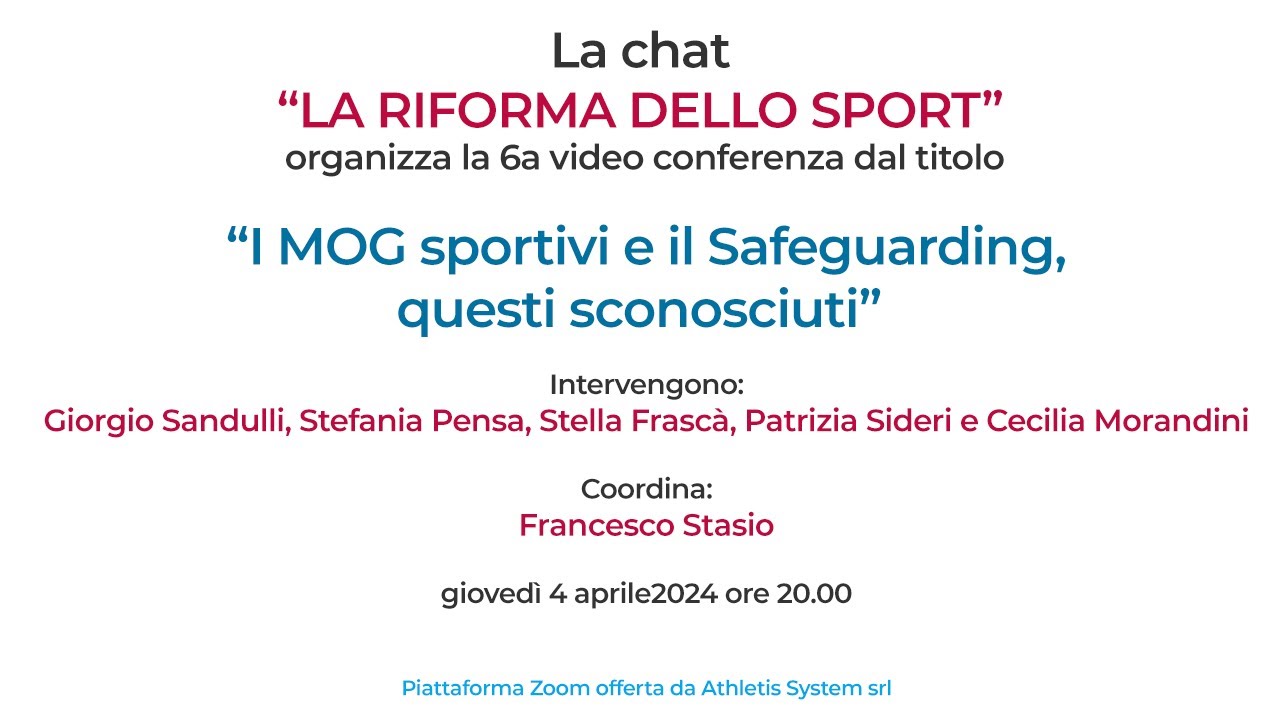 I MOG sportivi e il Safeguarding questi sconosciuti