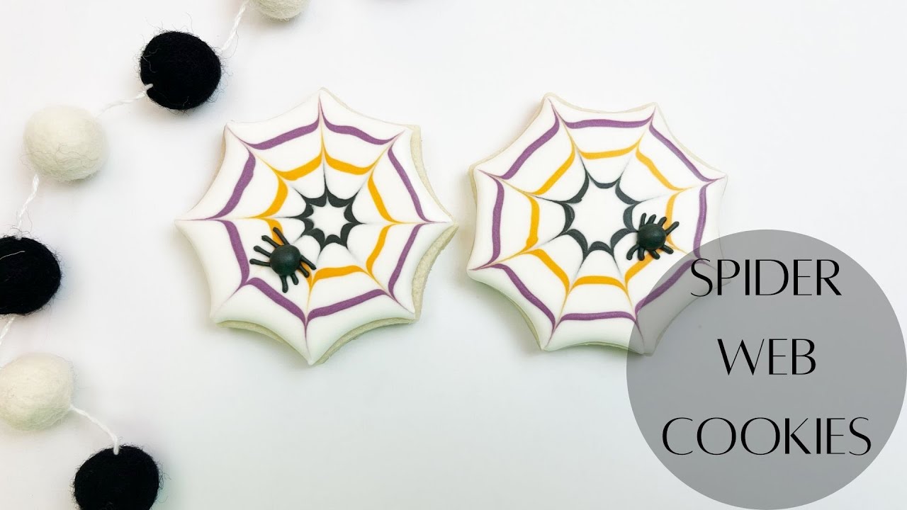 How To Make A Spider Web Sugar Cookie - Easy Halloween Design!