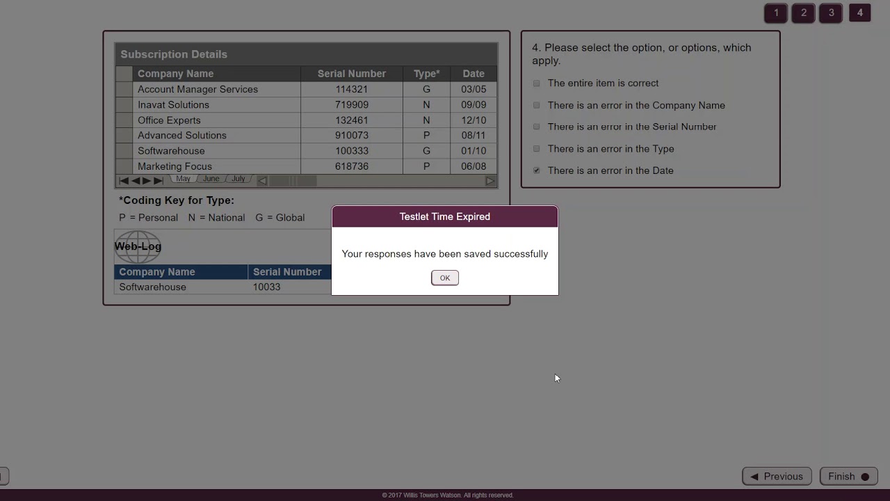 How to complete an Error Checking Aptitude Test