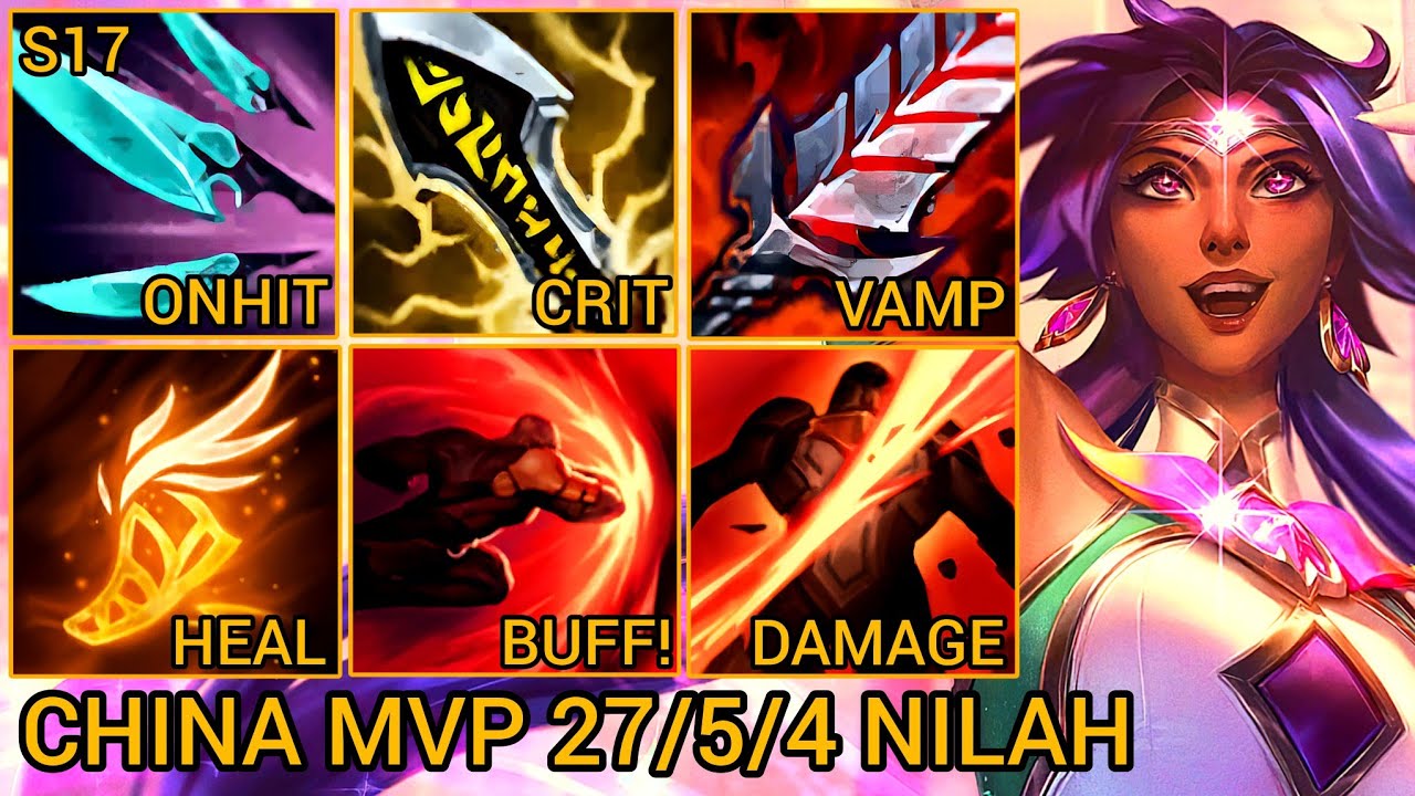 Pentakills Nilah Jungle 27/5/4 MVP - China Server Wild Rift Best High Tier New Build Season 17