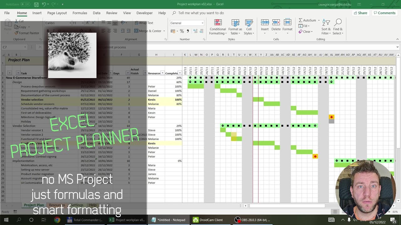 Планировщик проектов в Excel: магия формул и условного форматирования