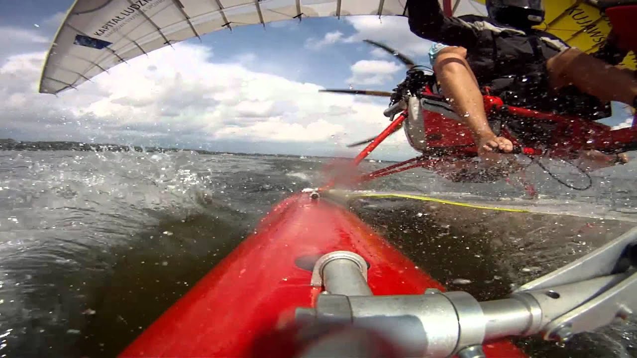 Motolotnia na pływakach Mazury loty na wodzie. Weight shift on floats