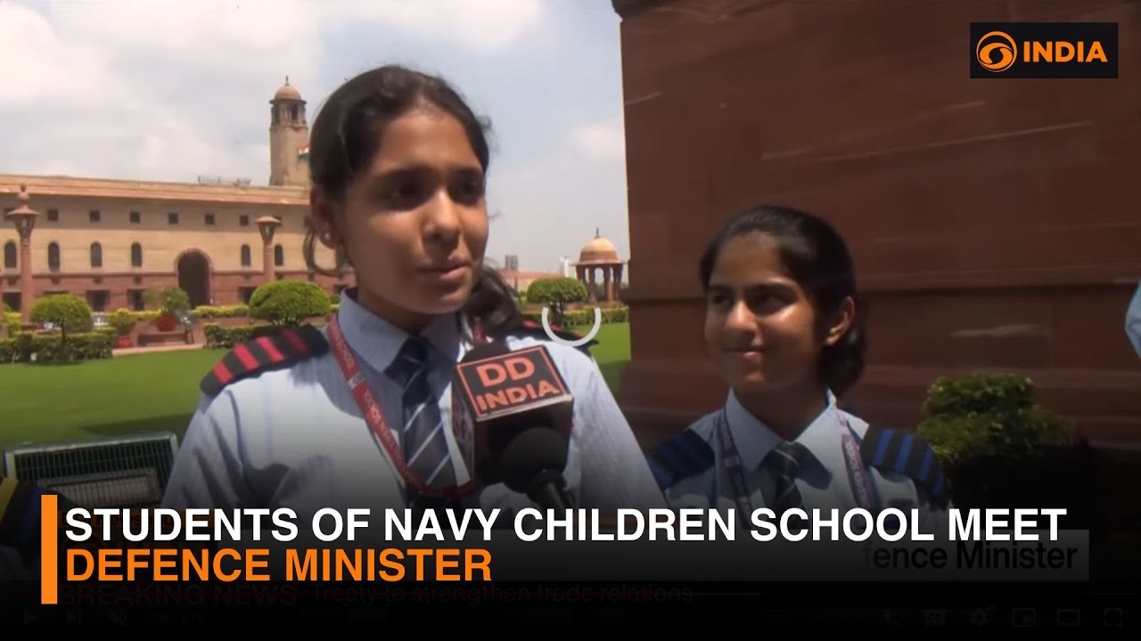 Students of Navy Children school meet Defence Minister | DD India