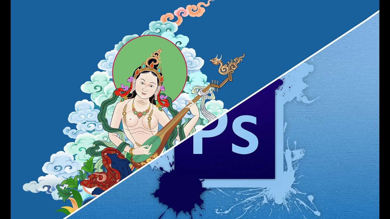 How to paint Tibetan Thanka in Photoshop Digital Art Tutorial  2020 HD video