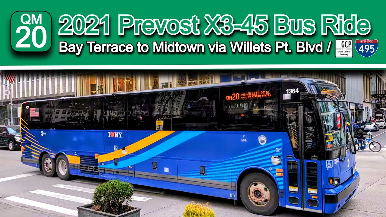 MTA QM20 Express Bus Ride: 2021 Prevost X3-45 1325 from Bay Terrace to Midtown