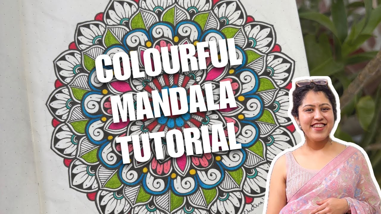 Colourful Mandala Tutorial | Beginner-friendly | Grid Construction | Pattern Drawing 