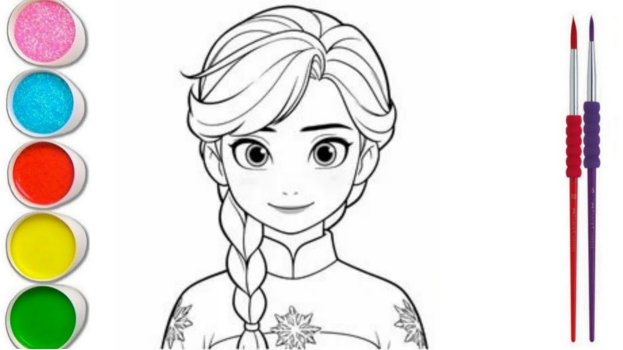 Drawing and coloring Elsa frozen easy Step By Step For kids