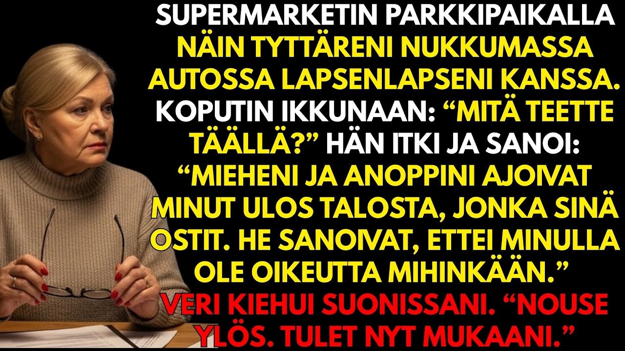 NÄIN TYTTÄRENI JA LAPSENLAPSENI NUKKUVAN AUTOSSA. 