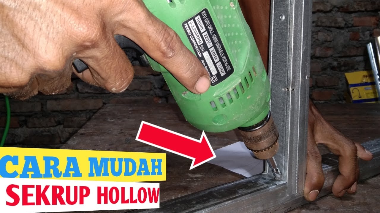 Cara pasang sekrup untuk pemasangan rangka plafon hollow