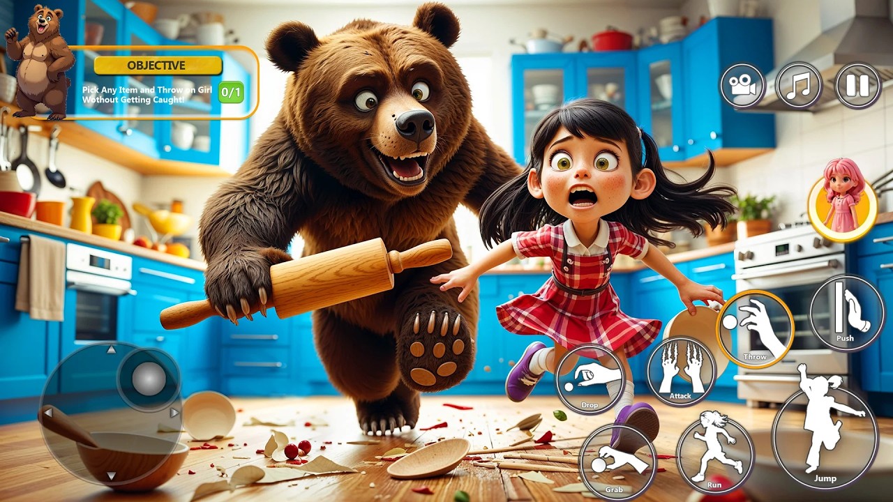 Masha Girl and the Angry Bear Escape 🐻🔥 | New Mega Prank Battle 2026 | Android Game | Full Gameplay